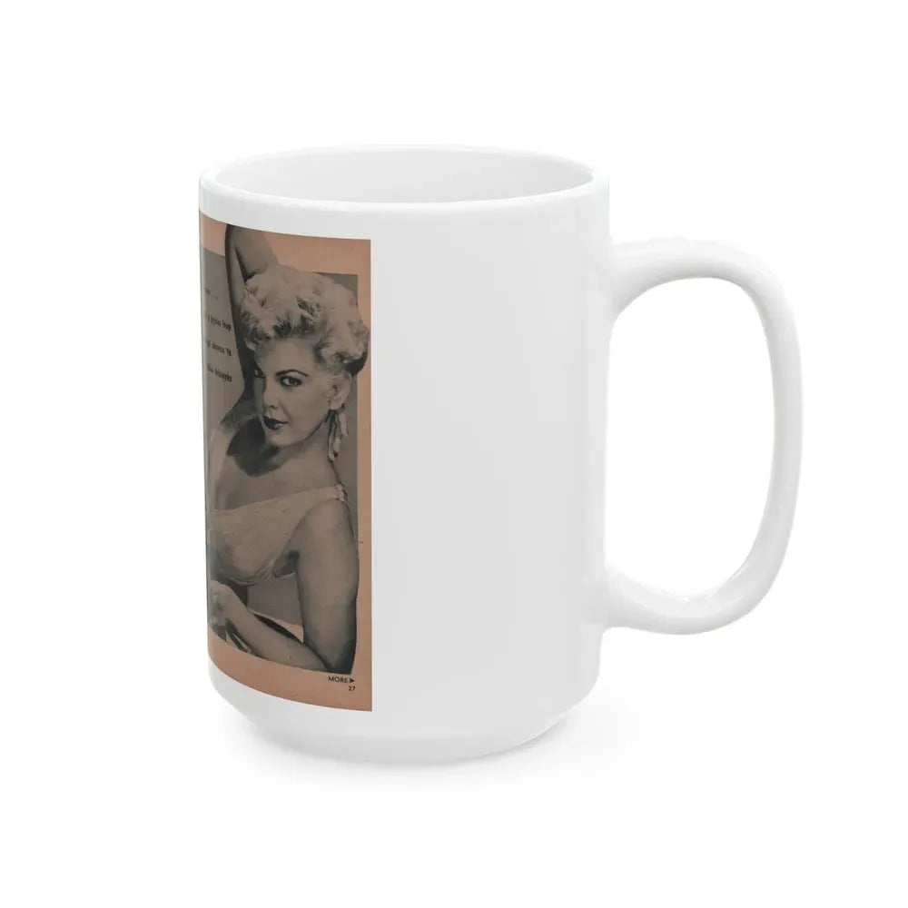 Barbara Nichols #417 - Page 7 & 8 of 10 with, 3 B&W Photos & Caption from EYE Digest Mag. April '55 (Vintage Female Icon) White Coffee Mug - Go Mug Yourself