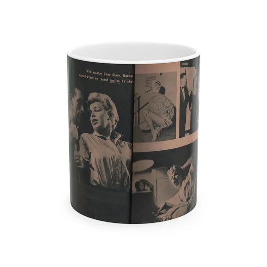 Barbara Nichols #418 -Page 9 & 10 of 10 with, 3 B&W Photos & Caption from EYE Digest Mag. April '55 (Vintage Female Icon) White Coffee Mug 11oz - Go Mug Yourself