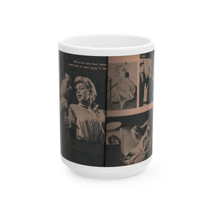 Barbara Nichols #418 -Page 9 & 10 of 10 with, 3 B&W Photos & Caption from EYE Digest Mag. April '55 (Vintage Female Icon) White Coffee Mug 15oz - Go Mug Yourself