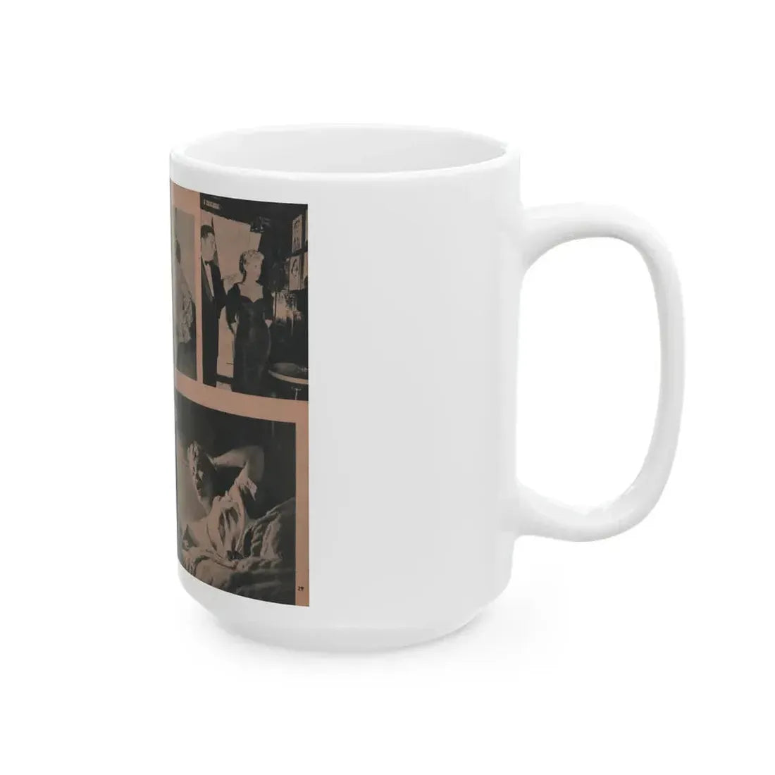 Barbara Nichols #418 -Page 9 & 10 of 10 with, 3 B&W Photos & Caption from EYE Digest Mag. April '55 (Vintage Female Icon) White Coffee Mug - Go Mug Yourself