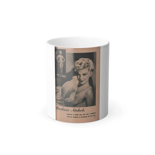 Barbara Nichols #419 - Page 1 of 1 with, 2 B&W Photos from BRIEF Digest Mag. Feb. '54 (Vintage Female Icon) Color Changing Mug 11oz 11oz - Go Mug Yourself
