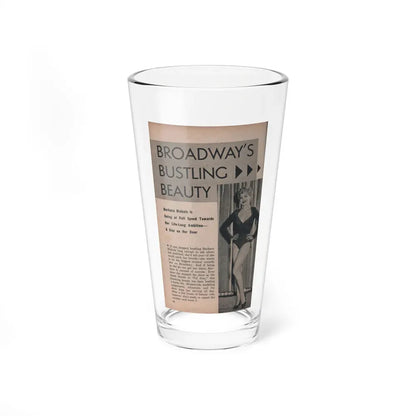 Barbara Nichols #420 - Page 1 of 6 with, 1 B&W Photo & Article from PHOTO Digest Mag. Nov. '53 (Vintage Female Icon) Pint Glass 16oz 16oz - Go Mug Yourself