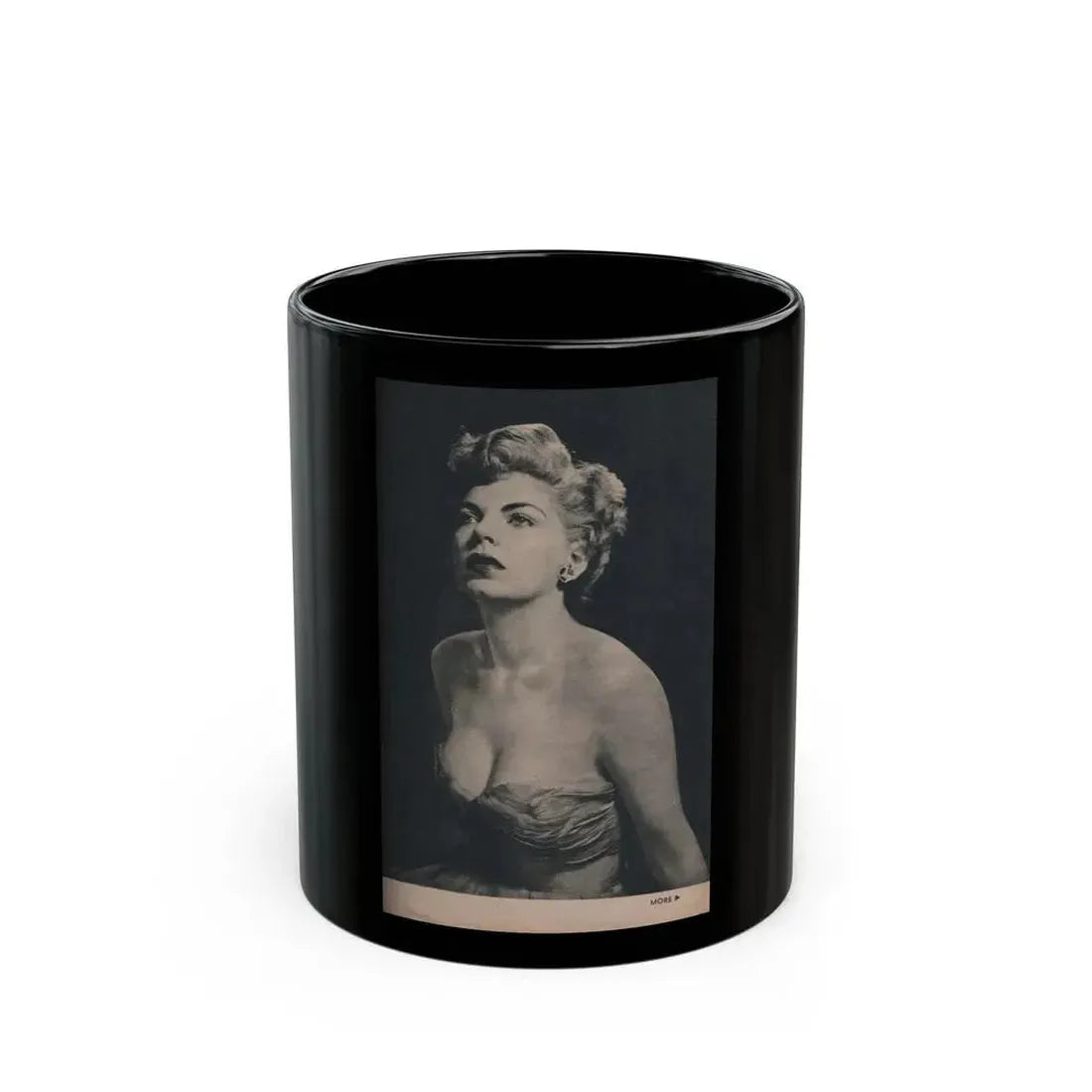 Barbara Nichols #421 - Page 2 of 6 with, 1 B&W Photo from PHOTO Digest Mag. Nov. '53 (Vintage Female Icon) Black Coffee Mug 11oz - Go Mug Yourself