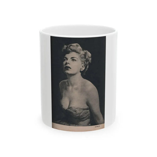 Barbara Nichols #421 - Page 2 of 6 with, 1 B&W Photo from PHOTO Digest Mag. Nov. '53 (Vintage Female Icon) White Coffee Mug 11oz - Go Mug Yourself