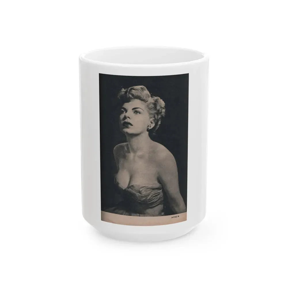 Barbara Nichols #421 - Page 2 of 6 with, 1 B&W Photo from PHOTO Digest Mag. Nov. '53 (Vintage Female Icon) White Coffee Mug 15oz - Go Mug Yourself