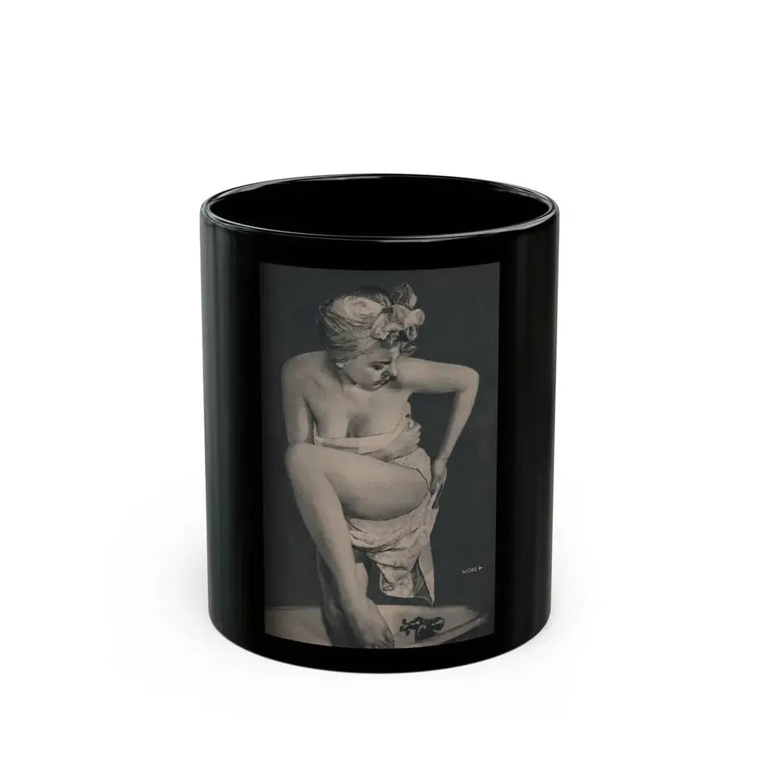 Barbara Nichols #423 - Page 4 of 6 with, 1 B&W Photo from PHOTO Digest Mag. Nov. '53 (Vintage Female Icon) Black Coffee Mug 11oz - Go Mug Yourself