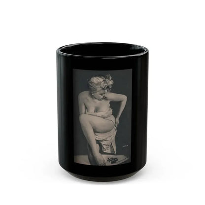 Barbara Nichols #423 - Page 4 of 6 with, 1 B&W Photo from PHOTO Digest Mag. Nov. '53 (Vintage Female Icon) Black Coffee Mug 15oz - Go Mug Yourself