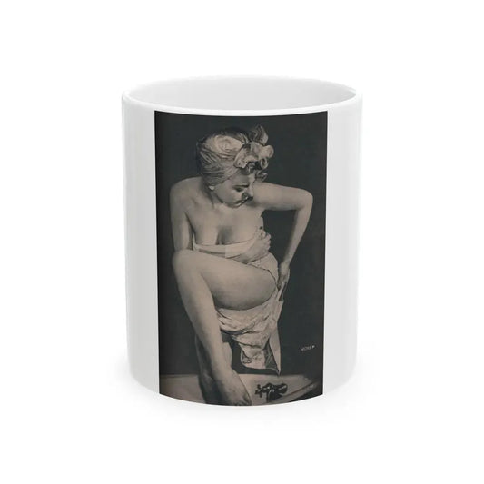 Barbara Nichols #423 - Page 4 of 6 with, 1 B&W Photo from PHOTO Digest Mag. Nov. '53 (Vintage Female Icon) White Coffee Mug 11oz - Go Mug Yourself