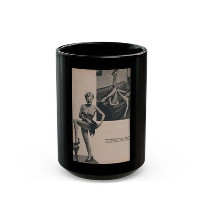 Barbara Nichols #424 - Page 5 of 6 with, 2 B&W Photos & Caption from PHOTO Digest Mag. Nov. '53 (Vintage Female Icon) Black Coffee Mug 15oz - Go Mug Yourself