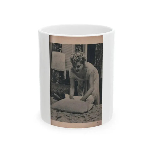 Barbara Nichols #425 - Page 6 of 6 with, 1 B&W Photo from PHOTO Digest Mag. Nov. '53 (Vintage Female Icon) White Coffee Mug 11oz - Go Mug Yourself