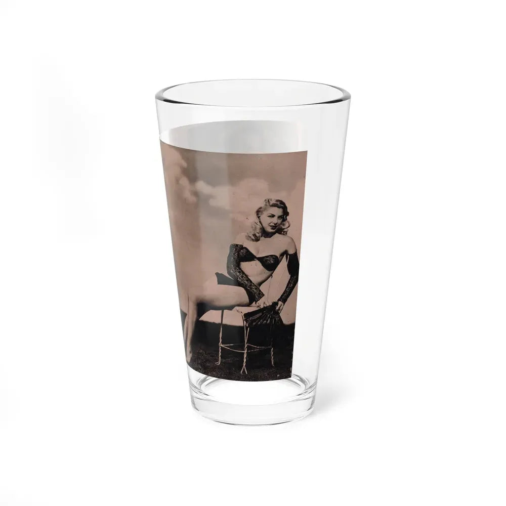 Barbara Nichols #429 - 2 Pages, 3 B&W Photos & Caption from Cover Girl Models Mag. Nov. '49 (Vintage Female Icon) Pint Glass 16oz - Go Mug Yourself