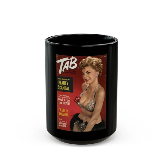 Barbara Nichols #430 - Barb on Cover in Color of TAB Digest Mag. May '53 (Vintage Female Icon) Black Coffee Mug 15oz - Go Mug Yourself