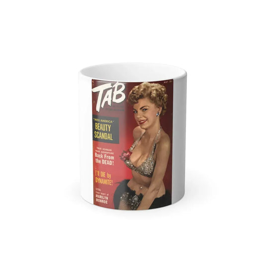 Barbara Nichols #430 - Barb on Cover in Color of TAB Digest Mag. May '53 (Vintage Female Icon) Color Changing Mug 11oz 11oz - Go Mug Yourself