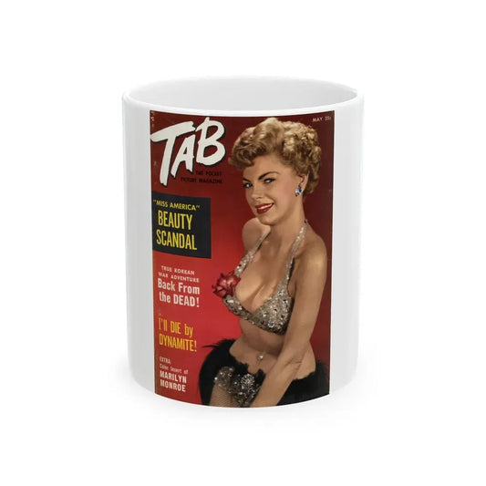 Barbara Nichols #430 - Barb on Cover in Color of TAB Digest Mag. May '53 (Vintage Female Icon) White Coffee Mug 11oz - Go Mug Yourself