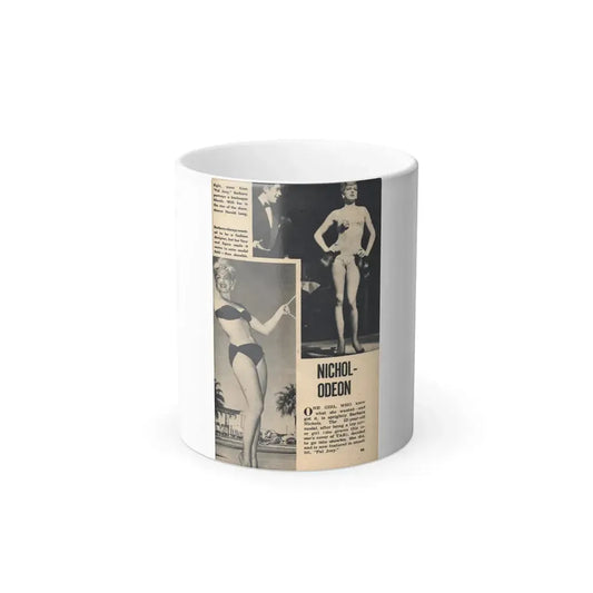 Barbara Nichols #431 - Barb on Page 93 with 1, Caption 2 B&W Pics & 1 Brief Article from TAB Digest Mag. May '53 (Vintage Female Icon) Color Changing Mug 11oz 11oz - Go Mug Yourself