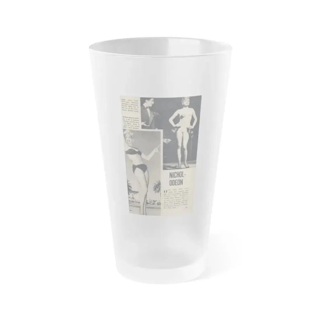 Barbara Nichols #431 - Barb on Page 93 with 1, Caption 2 B&W Pics & 1 Brief Article from TAB Digest Mag. May '53 (Vintage Female Icon) Frosted Pint Glass 16oz 16oz Frosted - Go Mug Yourself