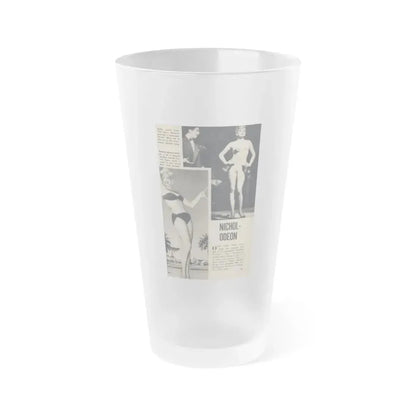 Barbara Nichols #431 - Barb on Page 93 with 1, Caption 2 B&W Pics & 1 Brief Article from TAB Digest Mag. May '53 (Vintage Female Icon) Frosted Pint Glass 16oz 16oz Frosted - Go Mug Yourself