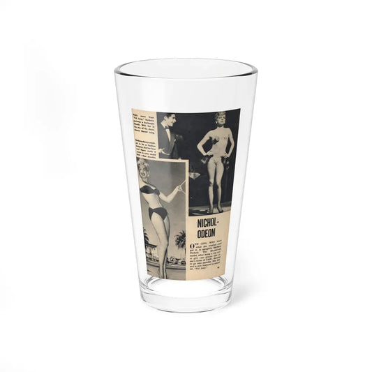 Barbara Nichols #431 - Barb on Page 93 with 1, Caption 2 B&W Pics & 1 Brief Article from TAB Digest Mag. May '53 (Vintage Female Icon) Pint Glass 16oz 16oz - Go Mug Yourself