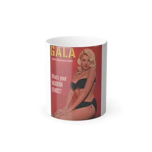 Barbara Nichols #432 - Barbara on Cover in Color from GALA Magazine January '53 (Vintage Female Icon) Color Changing Mug 11oz 11oz - Go Mug Yourself