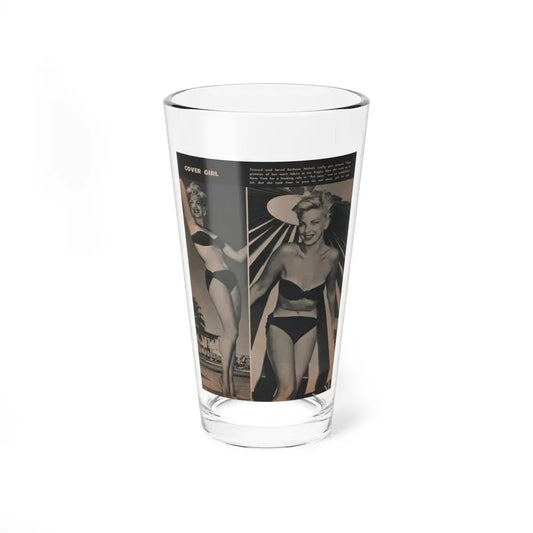 Barbara Nichols #433 - Page 1 of 1 with, 2 B&W Photos & Short Paragraph from GALA Magazine January '53 (Vintage Female Icon) Pint Glass 16oz 16oz - Go Mug Yourself