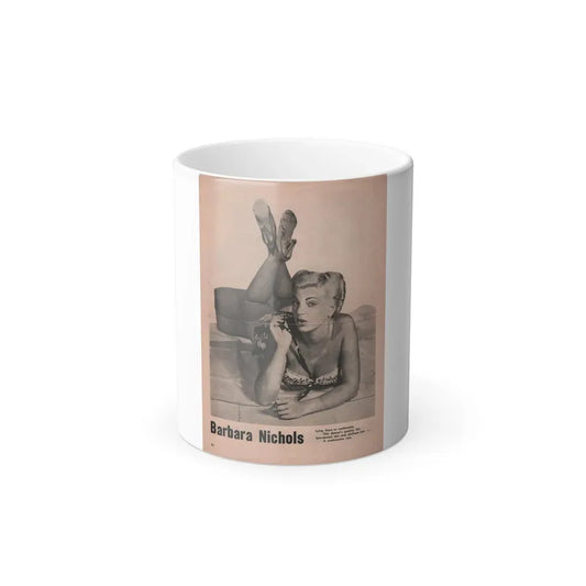 Barbara Nichols #435 - Pin Up Gallery Flyer with, 1 B&W Photo not a Mag. (Vintage Female Icon) Color Changing Mug 11oz 11oz - Go Mug Yourself