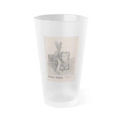 Barbara Nichols #435 - Pin Up Gallery Flyer with, 1 B&W Photo not a Mag. (Vintage Female Icon) Frosted Pint Glass 16oz 16oz Frosted - Go Mug Yourself
