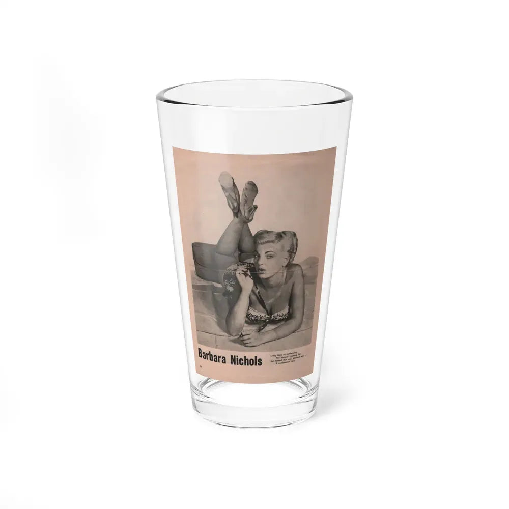 Barbara Nichols #435 - Pin Up Gallery Flyer with, 1 B&W Photo not a Mag. (Vintage Female Icon) Pint Glass 16oz 16oz - Go Mug Yourself