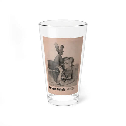 Barbara Nichols #435 - Pin Up Gallery Flyer with, 1 B&W Photo not a Mag. (Vintage Female Icon) Pint Glass 16oz 16oz - Go Mug Yourself
