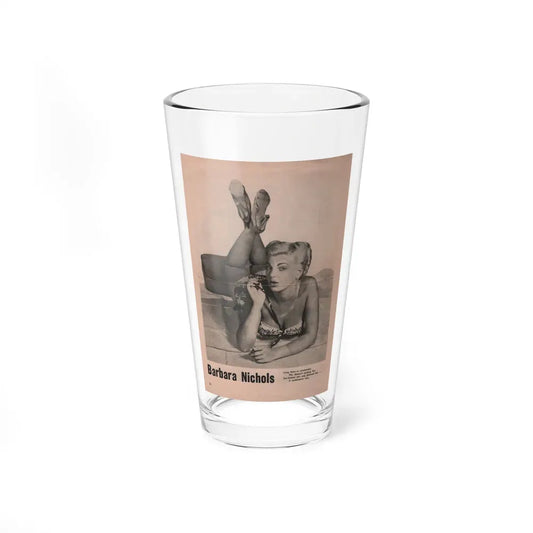 Barbara Nichols #435 - Pin Up Gallery Flyer with, 1 B&W Photo not a Mag. (Vintage Female Icon) Pint Glass 16oz 16oz - Go Mug Yourself