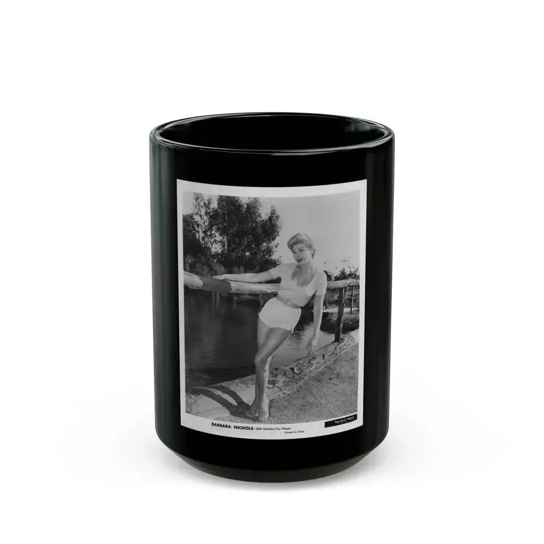 Barbara Nichols #443 (Vintage Female Icon) Black Coffee Mug 15oz - Go Mug Yourself
