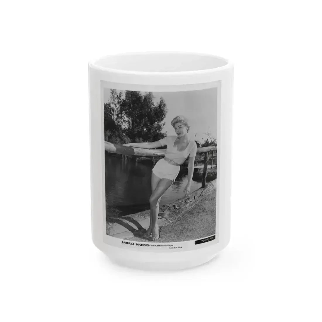 Barbara Nichols #443 (Vintage Female Icon) White Coffee Mug 15oz - Go Mug Yourself