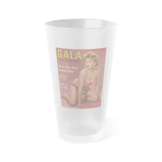 Barbara Nichols #447 - Barbara on Front Cover in Color from GALA Mag. March '57 (Vintage Female Icon) Frosted Pint Glass 16oz 16oz Frosted - Go Mug Yourself