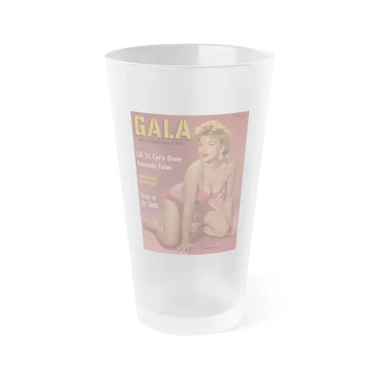 Barbara Nichols #447 - Barbara on Front Cover in Color from GALA Mag. March '57 (Vintage Female Icon) Frosted Pint Glass 16oz 16oz Frosted - Go Mug Yourself