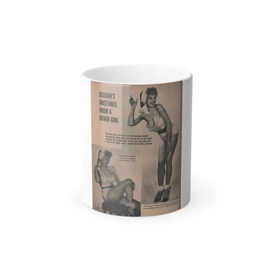Barbara Nichols #448 - 1 Page, 2 B&W Photos & Captions from GALA Mag. March '57 (Vintage Female Icon) Color Changing Mug 11oz 11oz - Go Mug Yourself