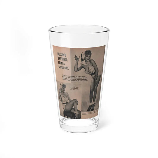 Barbara Nichols #448 - 1 Page, 2 B&W Photos & Captions from GALA Mag. March '57 (Vintage Female Icon) Pint Glass 16oz 16oz - Go Mug Yourself