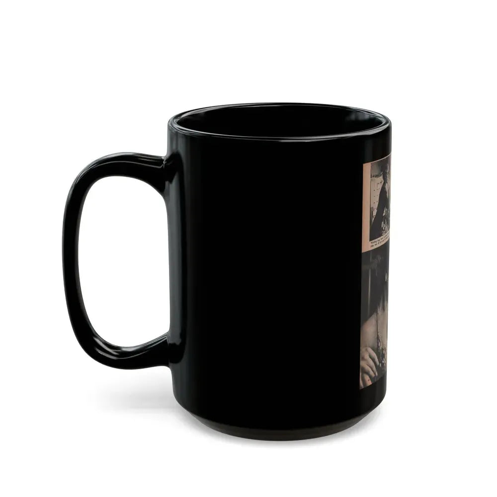 Barbara Nichols #450 - Page 1 of 4 with, 3 B&W Photos, 2 Captions & Short Article from Sir! Mag. Nov. '52 (Vintage Female Icon) Black Coffee Mug - Go Mug Yourself