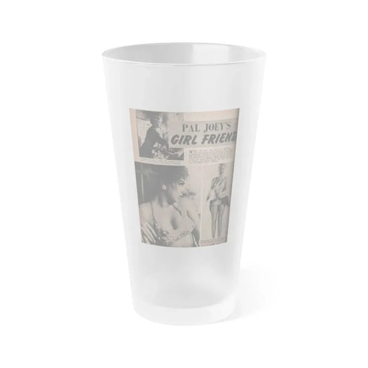 Barbara Nichols #450 - Page 1 of 4 with, 3 B&W Photos, 2 Captions & Short Article from Sir! Mag. Nov. '52 (Vintage Female Icon) Frosted Pint Glass 16oz 16oz Frosted - Go Mug Yourself