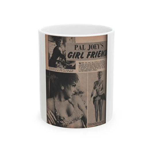 Barbara Nichols #450 - Page 1 of 4 with, 3 B&W Photos, 2 Captions & Short Article from Sir! Mag. Nov. '52 (Vintage Female Icon) White Coffee Mug 11oz - Go Mug Yourself