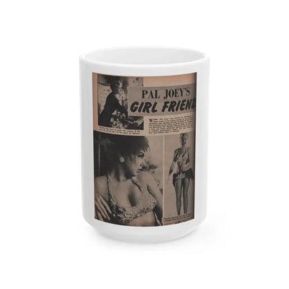 Barbara Nichols #450 - Page 1 of 4 with, 3 B&W Photos, 2 Captions & Short Article from Sir! Mag. Nov. '52 (Vintage Female Icon) White Coffee Mug 15oz - Go Mug Yourself