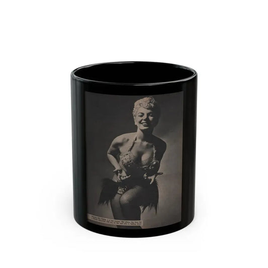Barbara Nichols #451 - Page 2 of 4 with, 1 B&W Photo & Caption from Sir! Mag. Nov. '52 (Vintage Female Icon) Black Coffee Mug 11oz - Go Mug Yourself