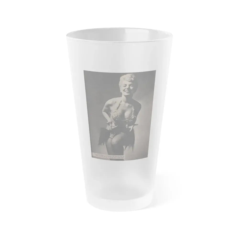 Barbara Nichols #451 - Page 2 of 4 with, 1 B&W Photo & Caption from Sir! Mag. Nov. '52 (Vintage Female Icon) Frosted Pint Glass 16oz 16oz Frosted - Go Mug Yourself