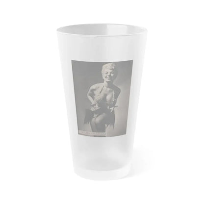 Barbara Nichols #451 - Page 2 of 4 with, 1 B&W Photo & Caption from Sir! Mag. Nov. '52 (Vintage Female Icon) Frosted Pint Glass 16oz 16oz Frosted - Go Mug Yourself
