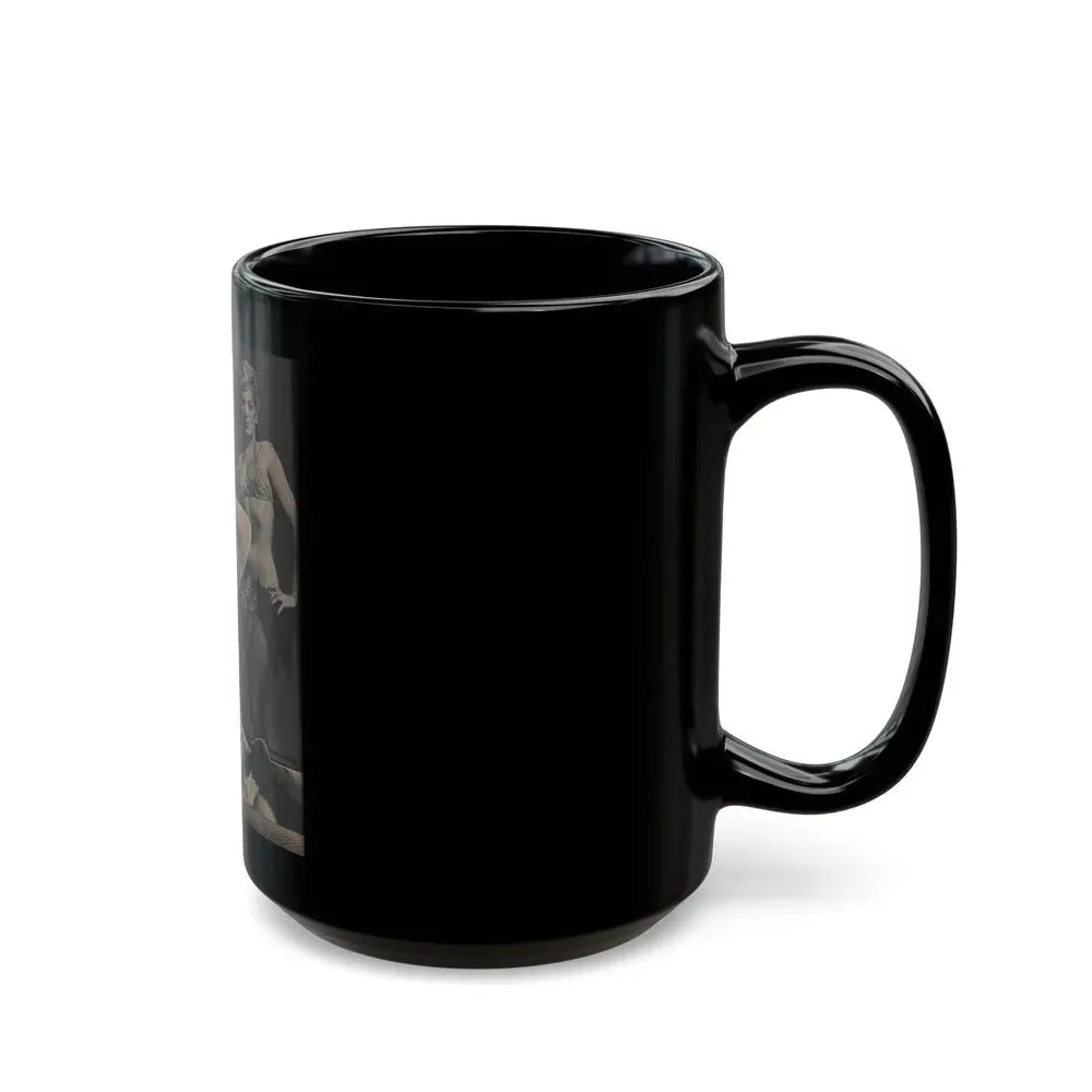 Barbara Nichols #452 - Page 3 of 4 with, 2 B&W Photos & Caption from Sir! Mag. Nov. '52 (Vintage Female Icon) Black Coffee Mug - Go Mug Yourself