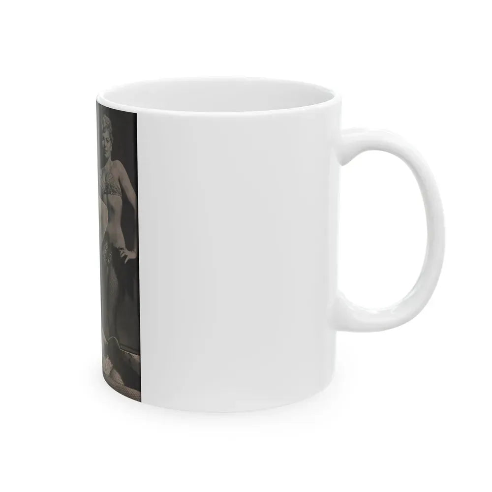 Barbara Nichols #452 - Page 3 of 4 with, 2 B&W Photos & Caption from Sir! Mag. Nov. '52 (Vintage Female Icon) White Coffee Mug - Go Mug Yourself