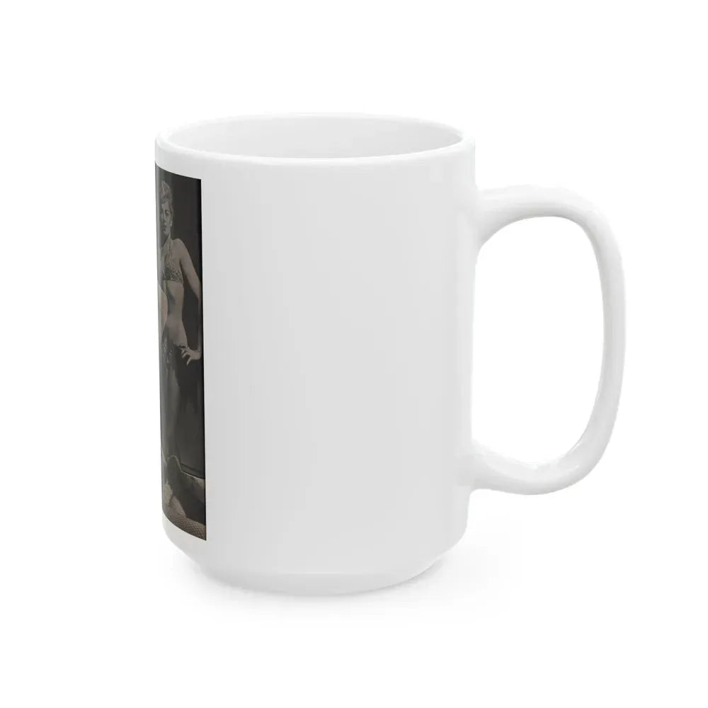 Barbara Nichols #452 - Page 3 of 4 with, 2 B&W Photos & Caption from Sir! Mag. Nov. '52 (Vintage Female Icon) White Coffee Mug - Go Mug Yourself