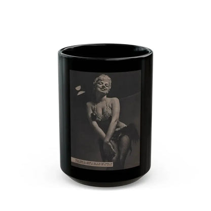 Barbara Nichols #453 - Page 4 of 4 with, 1 B&W Photo & Caption from Sir! Mag. Nov. '52 (Vintage Female Icon) Black Coffee Mug 15oz - Go Mug Yourself