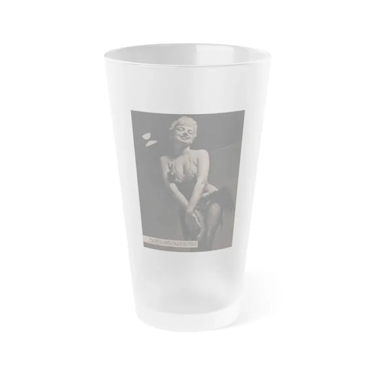 Barbara Nichols #453 - Page 4 of 4 with, 1 B&W Photo & Caption from Sir! Mag. Nov. '52 (Vintage Female Icon) Frosted Pint Glass 16oz 16oz Frosted - Go Mug Yourself