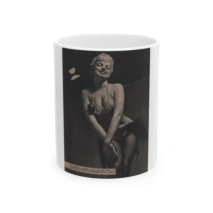 Barbara Nichols #453 - Page 4 of 4 with, 1 B&W Photo & Caption from Sir! Mag. Nov. '52 (Vintage Female Icon) White Coffee Mug 11oz - Go Mug Yourself