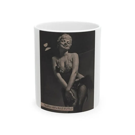 Barbara Nichols #453 - Page 4 of 4 with, 1 B&W Photo & Caption from Sir! Mag. Nov. '52 (Vintage Female Icon) White Coffee Mug 11oz - Go Mug Yourself