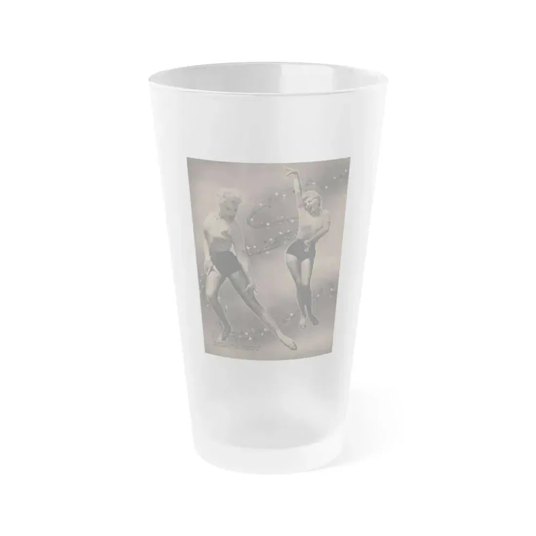 Barbara Nichols #455 - Page 1 of 4 with, 2 B&W Photos & Caption from Sir! Mag. July '55 (Vintage Female Icon) Frosted Pint Glass 16oz 16oz Frosted - Go Mug Yourself